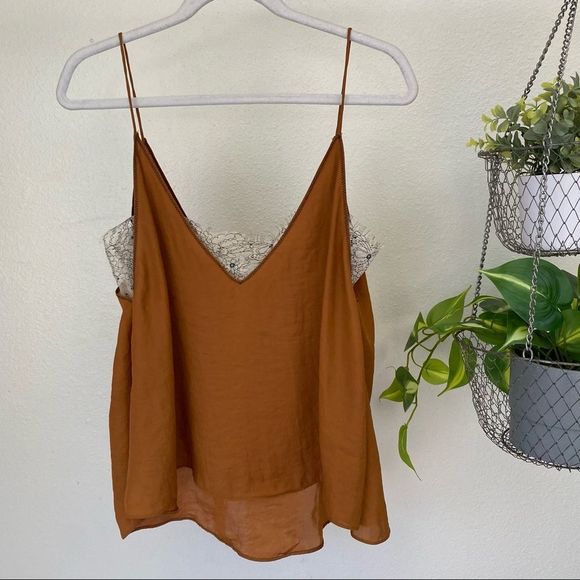 Free People Deep V Bandeau Cami in Burnt Orange - Picture 4 of 8